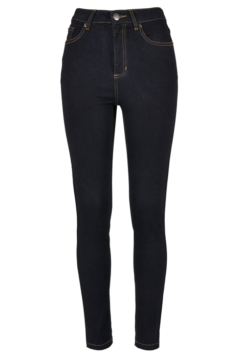 LADIES ORGANIC HIGH WAIST SKINNY JEANS DARKBLUE RAW 4