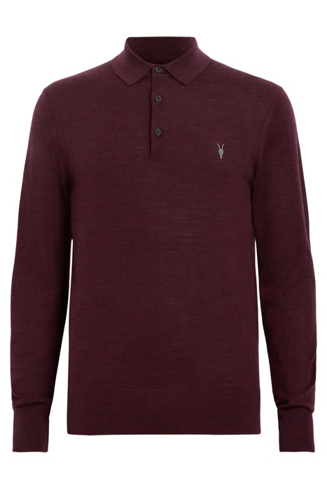 MODE MERINO LS POLO MARS RED 4