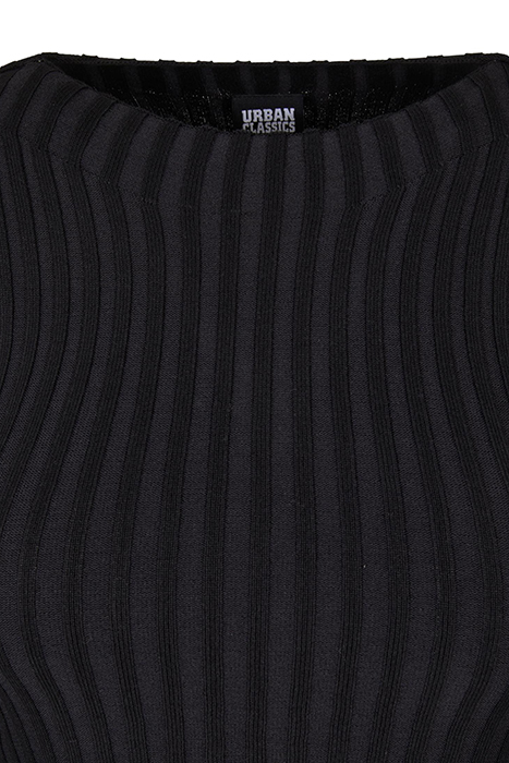 LADIES SHORT RIB KNIT TWISTED BACK SWEATER BLACK 9