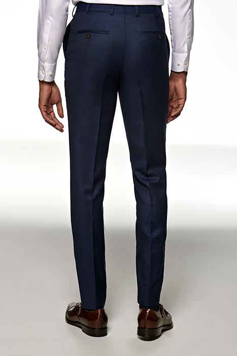 BLUE BIRD'S EYE SLIM LEG STRAIGHT TROUSERS 2