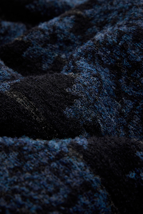 ANSON SCARF - GOTHIC PATTERN BOUCLE SCARF COSMOS BLUE 3
