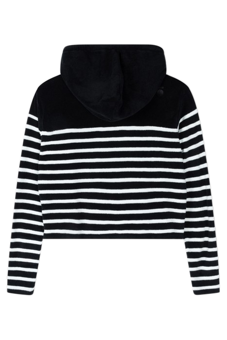 TERRY HOODIE STRIPES BLACK/ECRU 5