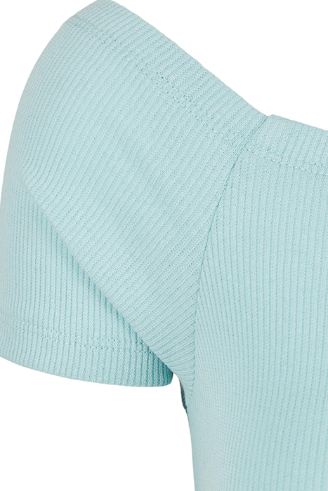 LADIES OFF SHOULDER RIB TEE SEABLUE 9