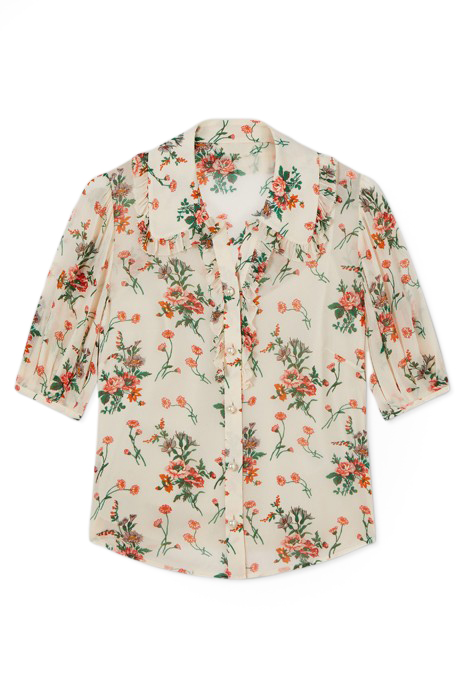 FLORA RUFFLE BUTTON-DOWN SHIRT CREAM 2