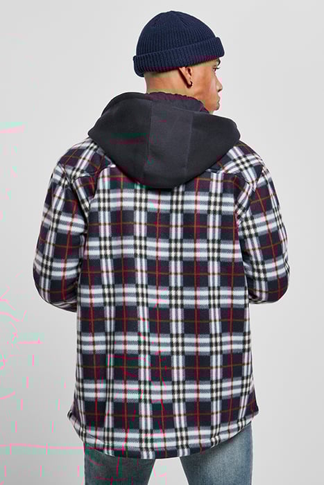 HOODED POLAR FLEECE OVERSHIRT MIDNIGHTNAVY/RED 2