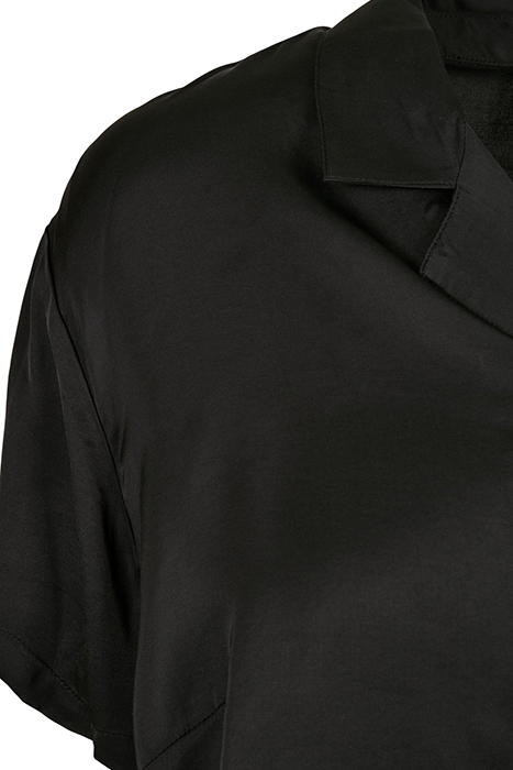 LADIES VISCOSE SATIN RESORT SHIRT BLACK 9