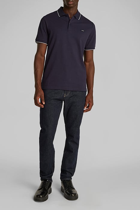 CALVIN KLEIN SLIM FIT STRETCH PIQUE TIPPING POLO NIGHT SKY 2