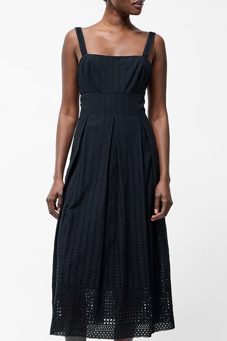 BRODERIE STRAP DRESS M SS25 SZ18 BLACK 1