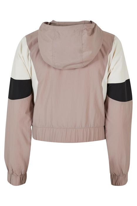 LADIES SHORT 3-TONE CRINKLE JACKET DUSKROSE/WHITESAND/BLACK 5