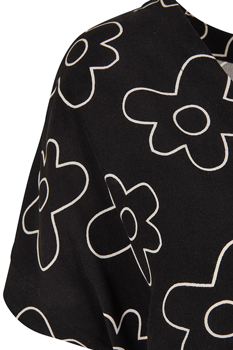 LADIES SHORT VISCOSE BELT JUMPSUIT BLACKFLOWER 9