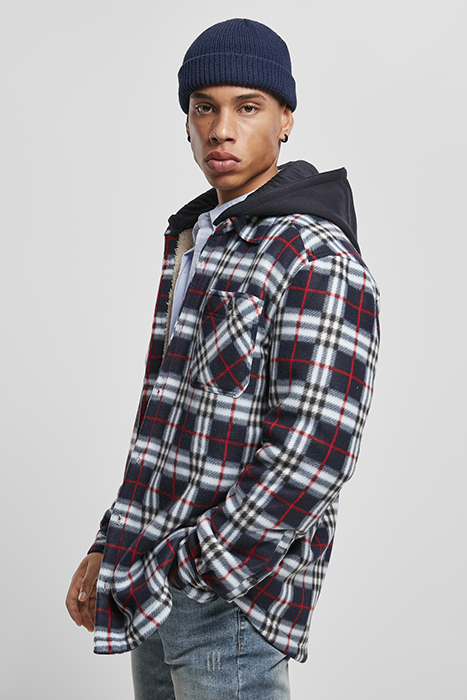 HOODED POLAR FLEECE OVERSHIRT MIDNIGHTNAVY/RED 6
