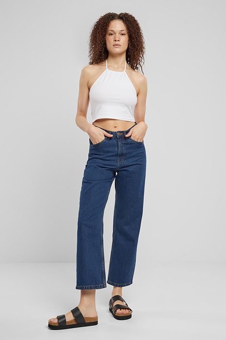 LADIES CROPPED NECKHOLDER TOP WHITE 3