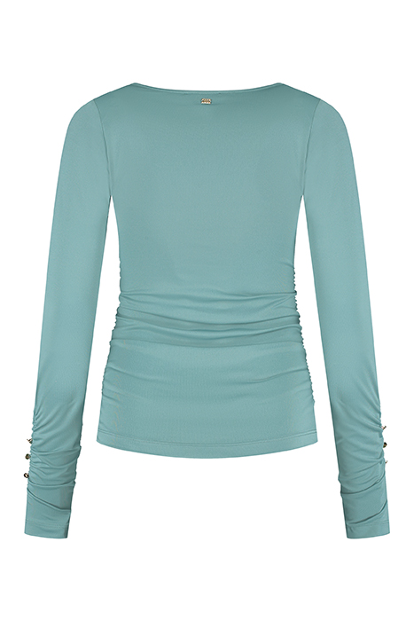 TWIST SHOULDER TOP DEEP OCEAN GREEN 2