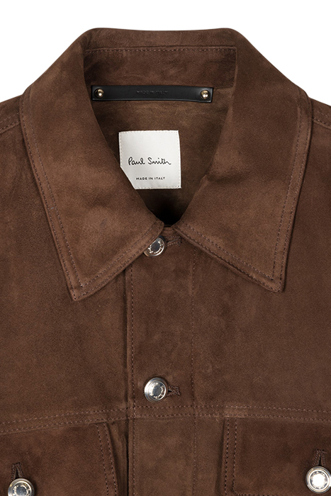 MENS SUEDE DENIM STYLE JACKET DARK BROWN 7