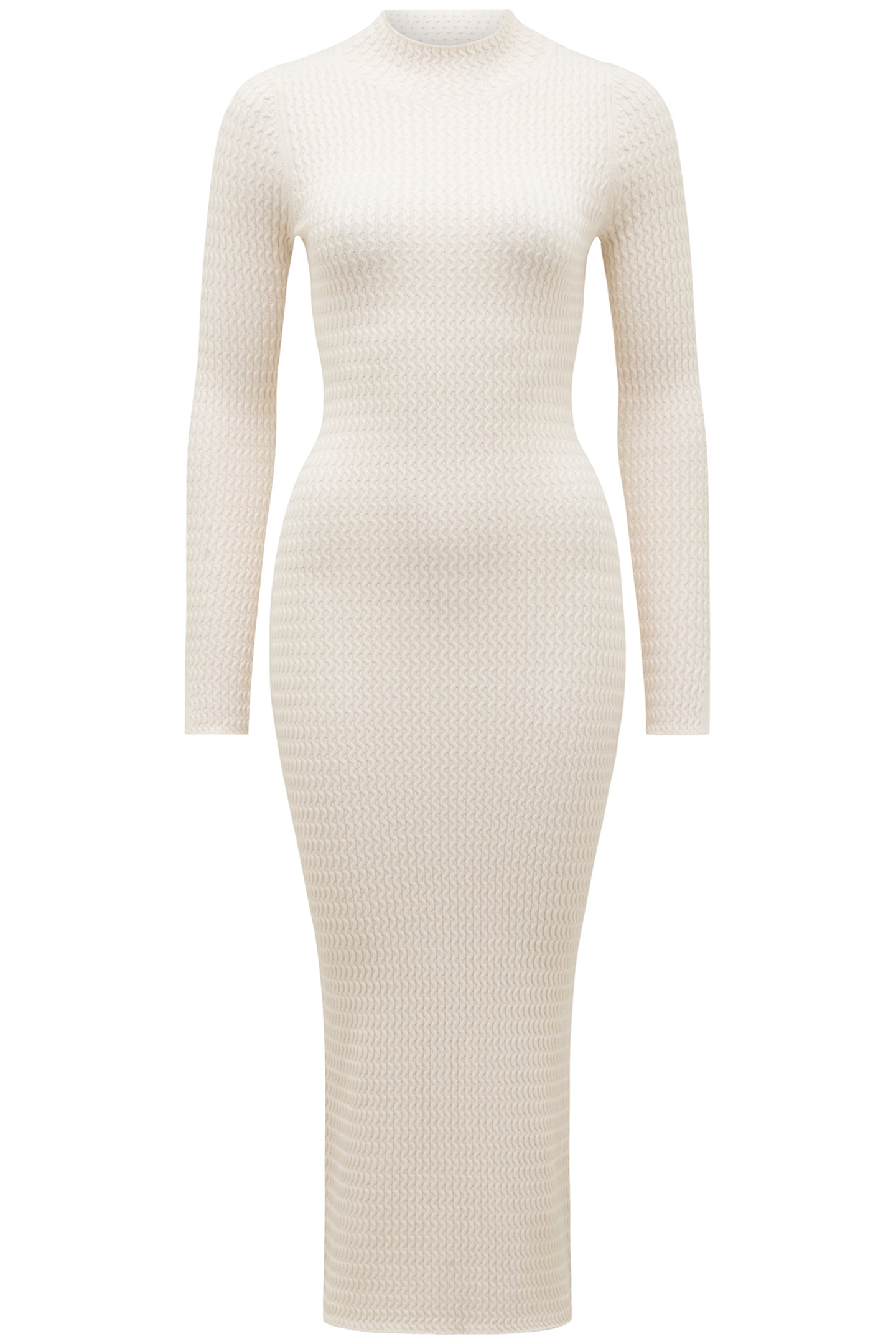 GEORGIA PETITE TEXTURED KNITTED DRESS CREAM 3