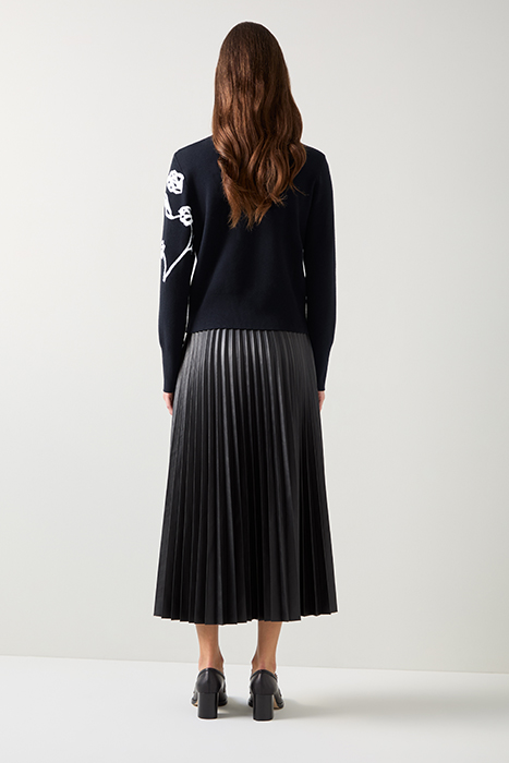 HENRIETTA FLORAL KNITTED SWEATER BLACK/CREAM 3