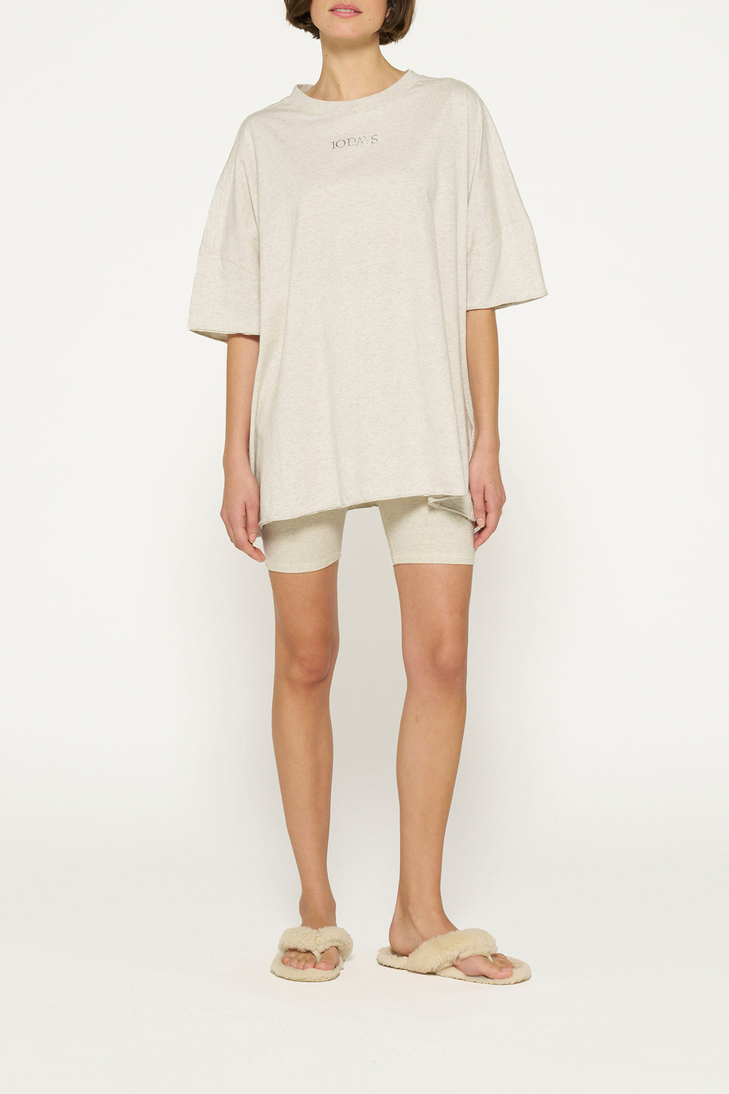 OVERSIZED TEE DRESS SOFT WHITE MELEE 2