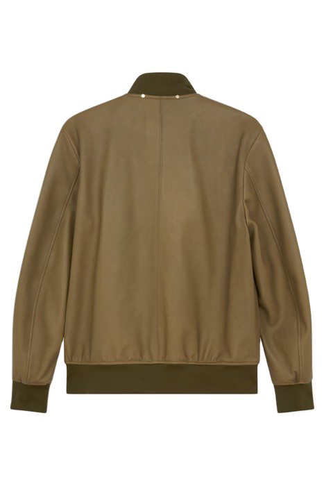 MENS LEATHER BOMBER JACKET OLIVE GREEN 2