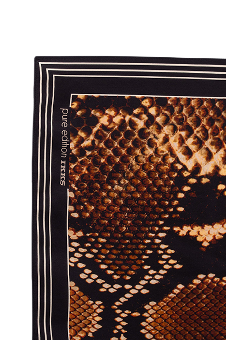 PURE EDITION – BLACK SILK PYTHON-LOOK SCARF 5
