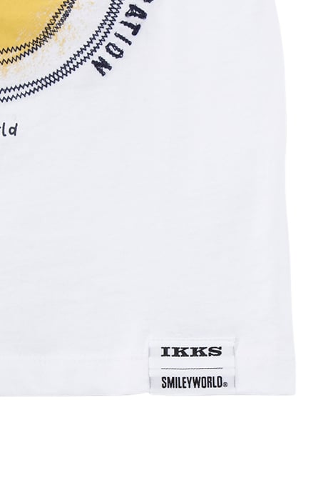 BOYS’ WHITE COTTON T-SHIRT WITH SMILEYWORLD PRINT & EMBROIDE 4