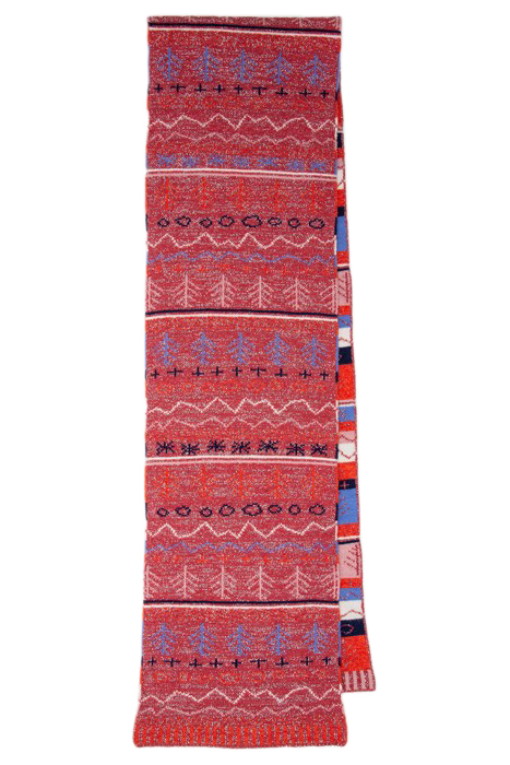 WOMEN SCARF DDLE FAIRISLE PINK 2