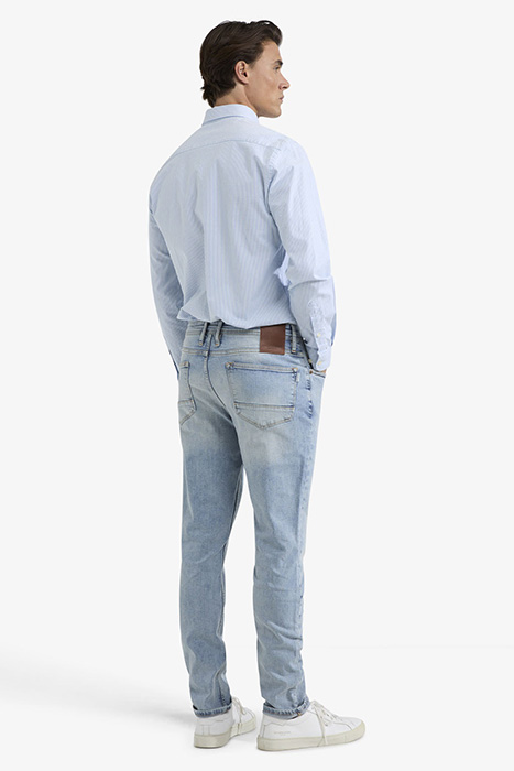 STRETCH OXFORD SHIRT SMALL STRIPE LIGHT BLUE 3