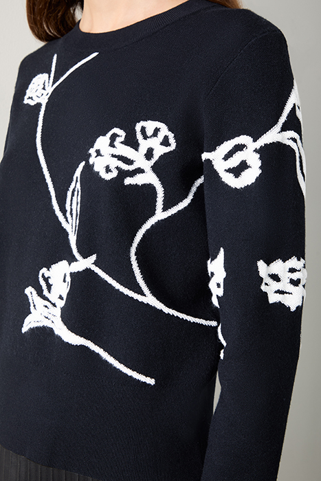 HENRIETTA FLORAL KNITTED SWEATER BLACK/CREAM 7
