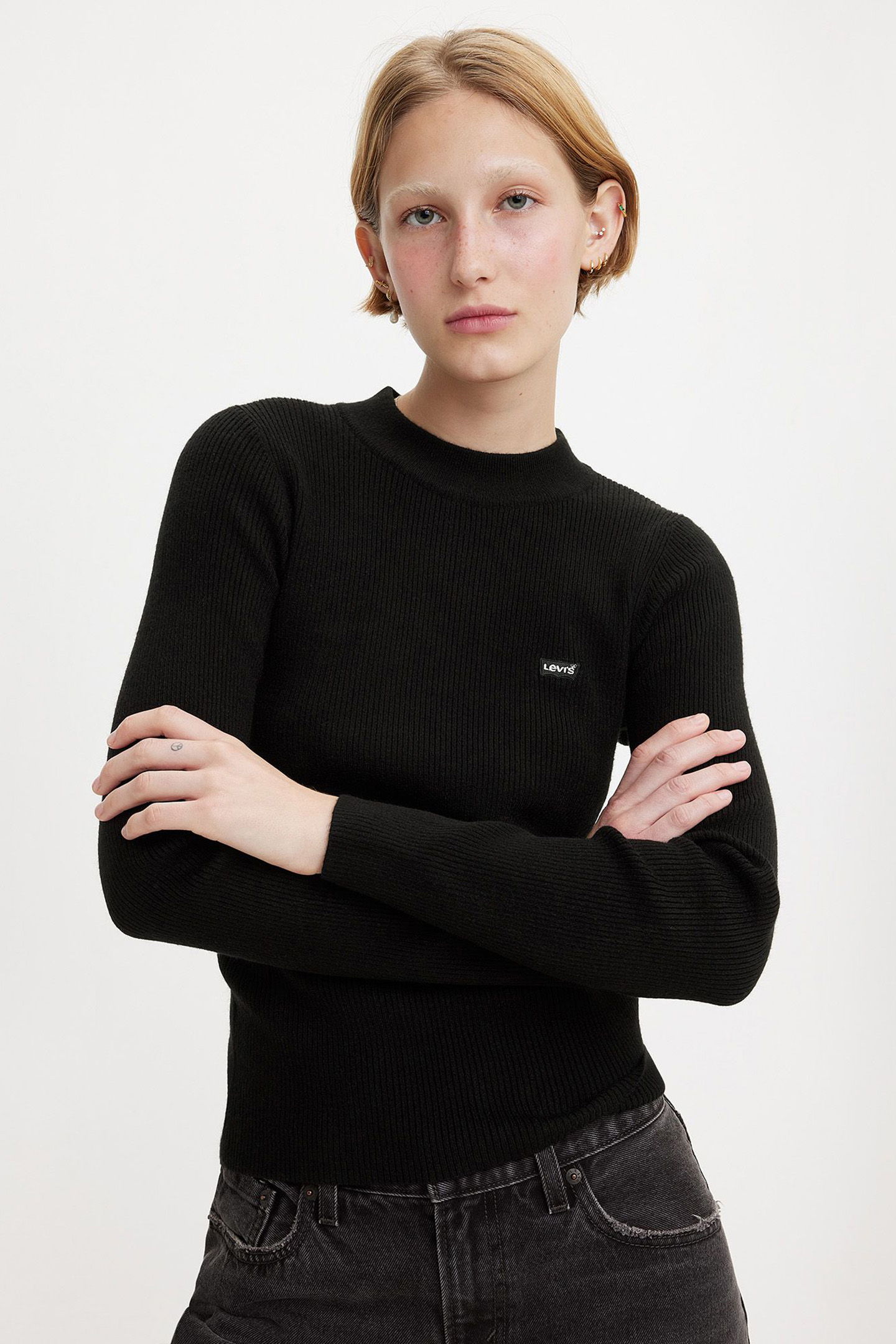 RIB CREW SWEATER CAVIAR RIB 4