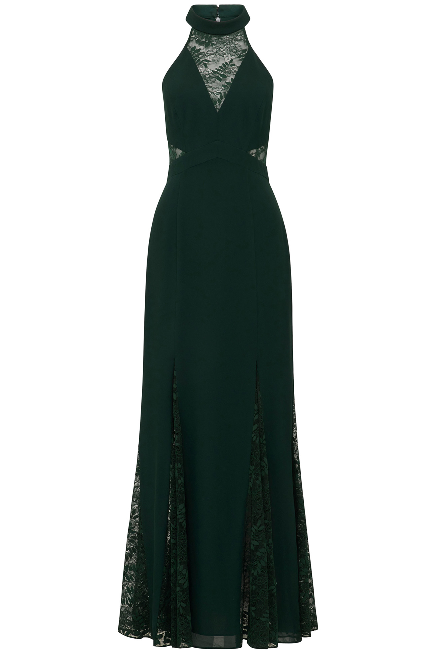 WINSLET LACE SPLICE MAXI DRESS DARK GREEN 3