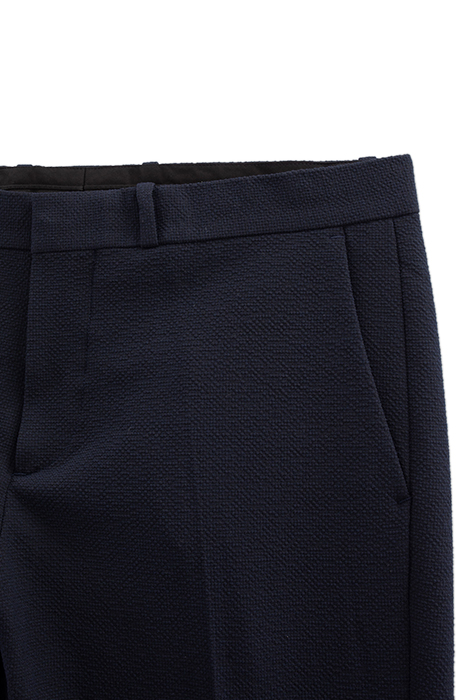 NAVY SEERSUCKER SLIM SUIT TROUSERS 6
