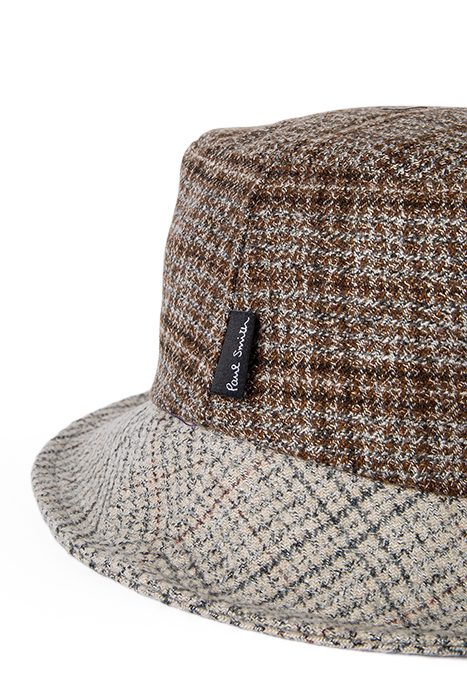 MEN HAT BUCKET MIX TWEED TAN 3