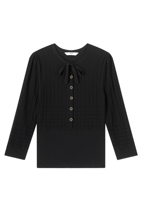FREIDA POINTELLE KNITTED SWEATER BLACK 4