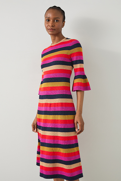 ALICE METALLIC MIDI DRESS RAINBOW 1