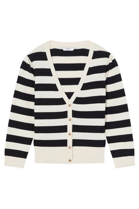 BELLS STRIPE CARDIGAN BLACK/CREAM 4