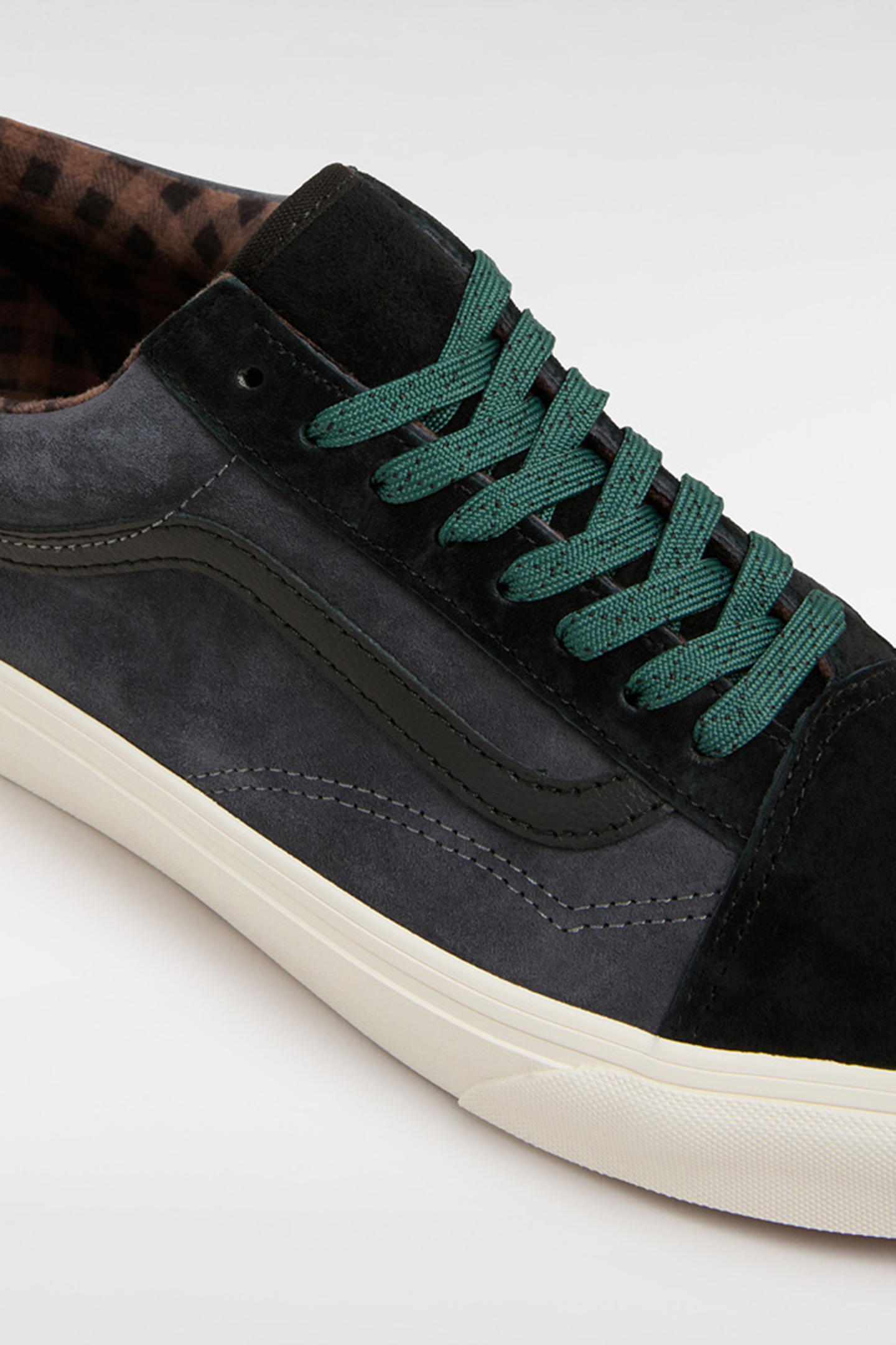 OLD SKOOL PIG SUEDE PLAID GRAY/BLACK 5