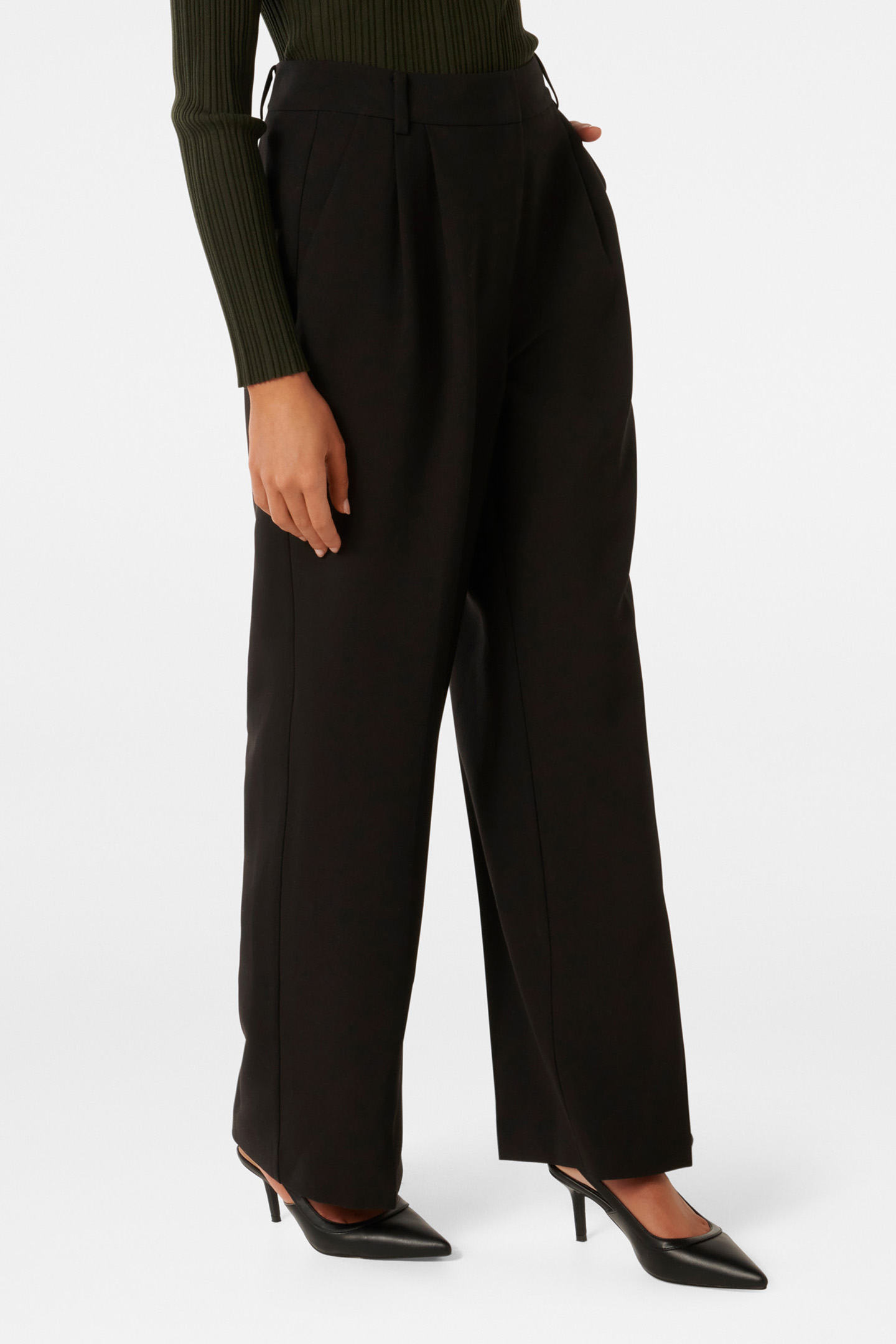 TESSA PETITE STRAIGHT LEG PANTS BLACK 5
