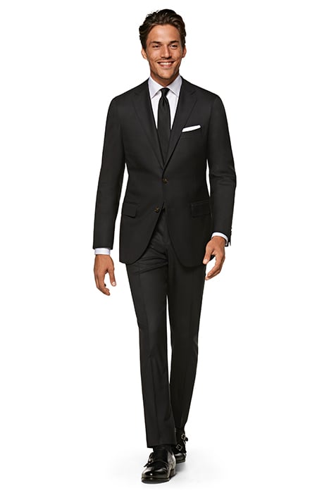 BLACK SLIM LEG STRAIGHT TROUSERS 3