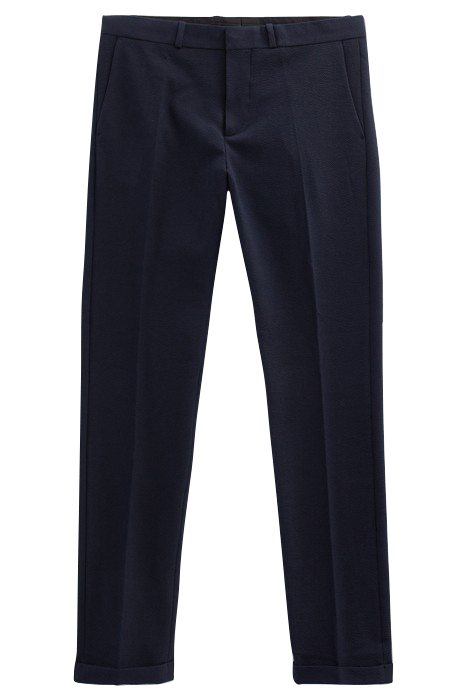 NAVY SEERSUCKER SLIM SUIT TROUSERS 4