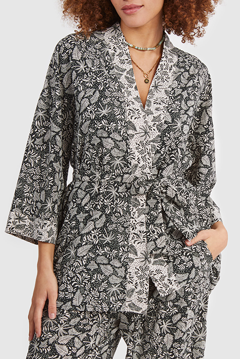GREEN BOTANICAL PRINT KIMONO JACKET 1