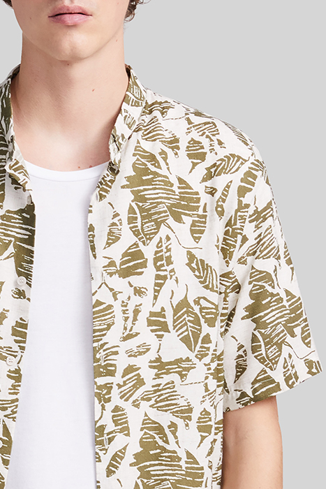 KHAKI REGULAR SHIRT WITH ETHNIC MOTIFS 5