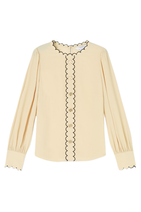JEMIMA SCALLOP BLOUS CREAM/BLACK 4