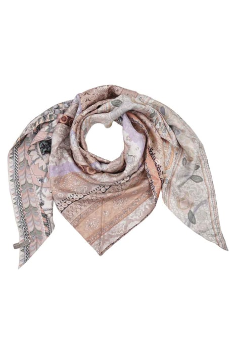 SILK SCARF ST. TROPEZ PATCHWORK MARRAKESH SALMON 5