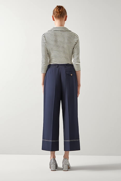 SOPHIA CROP WIDE-LEG & FLARED JEANS NAVY/CREAM 2