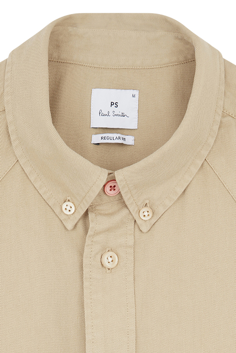 MENS SHIRT LS WESTERN REG FIT LIGHT BEIGE 3