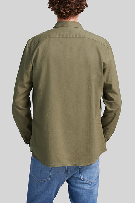 KHAKI ORGANIC COTTON VOILE SLIM SHIRT 2