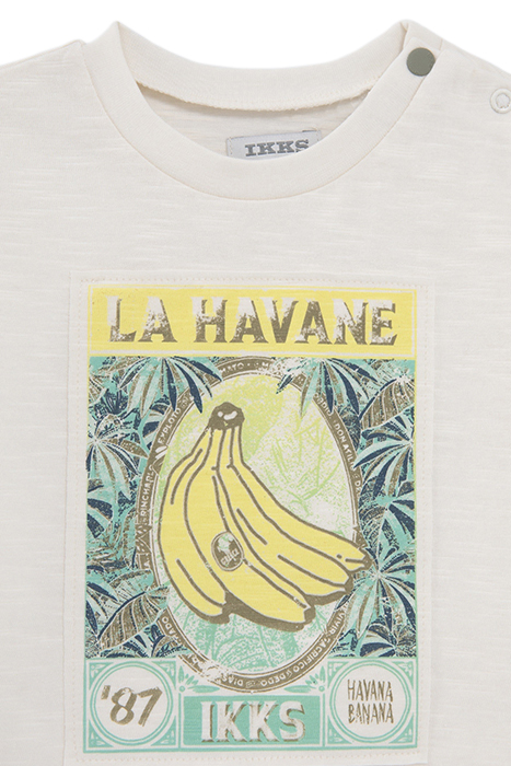 BABY BOYS’ ECRU ORGANIC COTTON T-SHIRT WITH BANANAS IMAGE 3