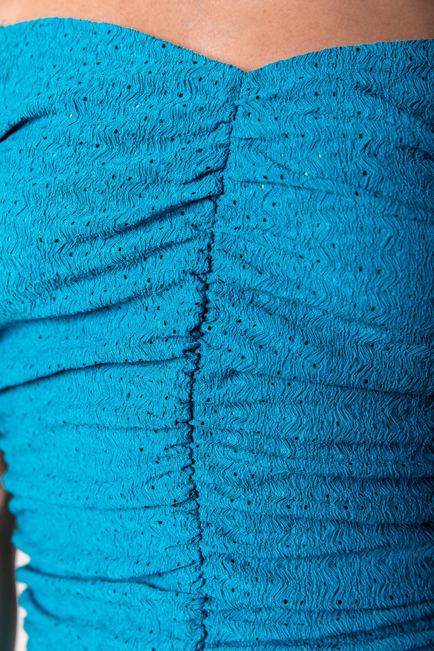 LAUREN KNITTED STRUCTURE DRESS SS DARK TURQUOISE 3