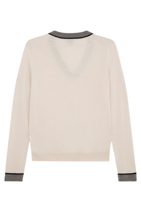 WOMENS KNITTED SWEATER V NECK OFF WHITE 2