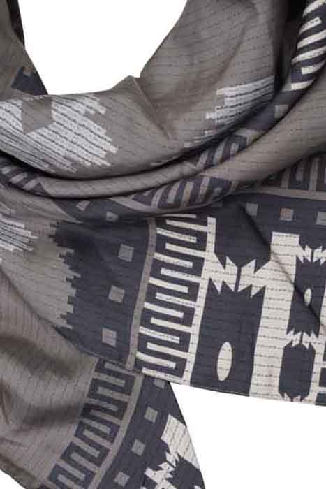 SILK SCARF ST. TROPEZ TAUPE ETHNIC TAUPE 3
