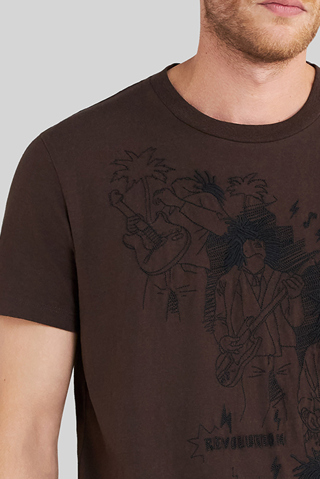 CHOCOLATE T-SHIRT WITH REGGAE EMBROIDERY 5